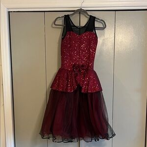Sparkling Red and Black Dance Costume